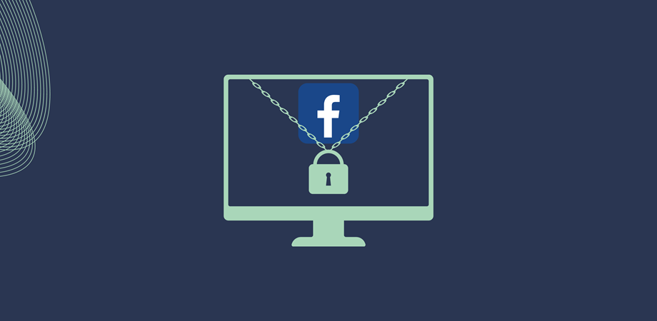 Facebook on a computer with a padlock